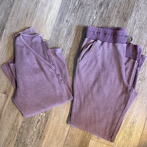 ZYIA | Lavender Long Sleeve Waffle Sweat Set